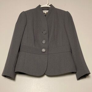 Calvin Klein Gray Suit Jacket and Skirt Set size 6